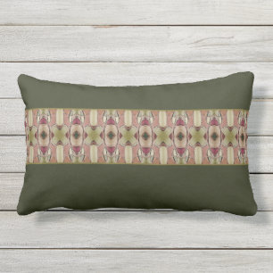 Coussin D'extérieur Vert foncé avec beige et bordeaux