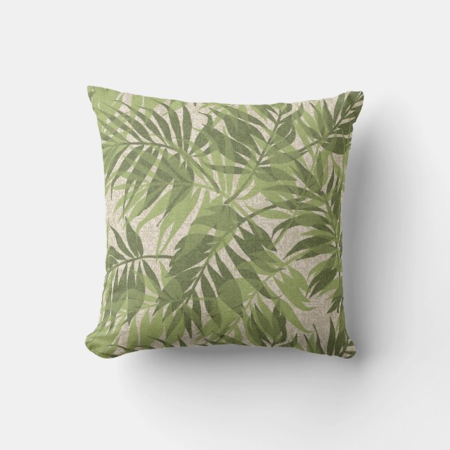 Coussin D'extérieur Vintage tropical hawaïen Areca Palms (Recto)