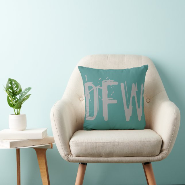 Coussin DFW Airport Grunge Typographie (Chaise)