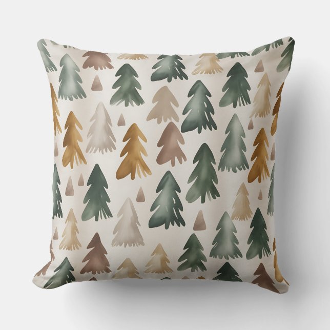 Coussin d'hiver moderne Snowflake - Neutre (Recto)