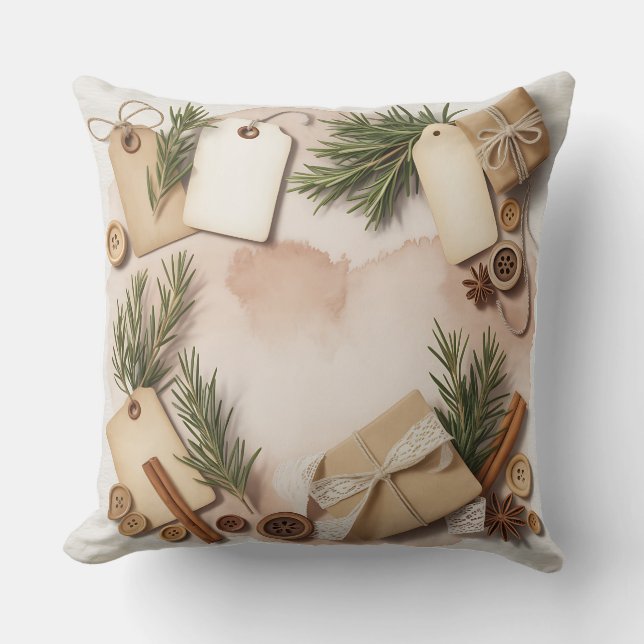 Coussin d'hiver moderne Snowflake - Neutre (Recto)
