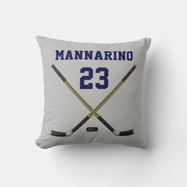 Coussin d'hockey, texte de changement et couleurs (Recto)