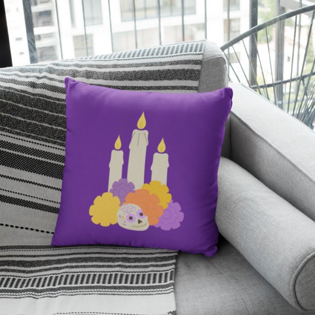 Coussin Día de los Muertos Marigolds & Sugar Skull (Créateur téléchargé)