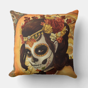 Coussin Dia De Los Muertos Throw Pillow