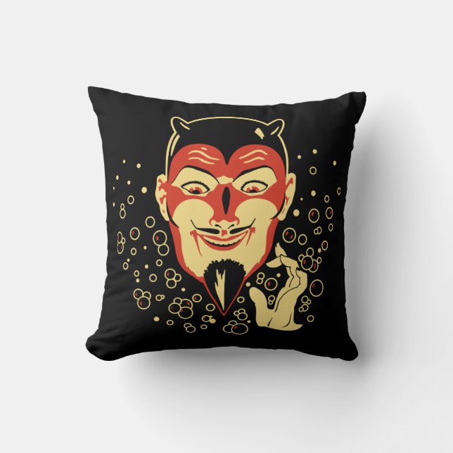 Coussin Diable vintage de Halloween (Recto)