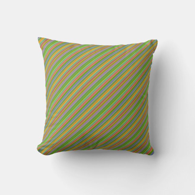 Coussin Diagonale colorée multicouleur moderne (Recto)