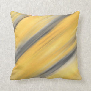 Coussin Diagonale gris et jaune Abstrait
