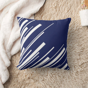 Coussin Diagonales - Bleu et Blanc
