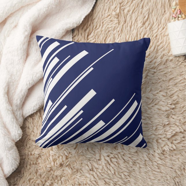 Coussin Diagonales - Bleu et Blanc (Couverture)