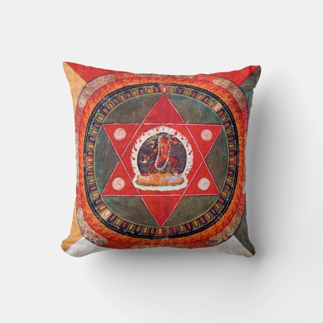 Coussin Diagramme cosmique Mandala pour la méditation (Recto)
