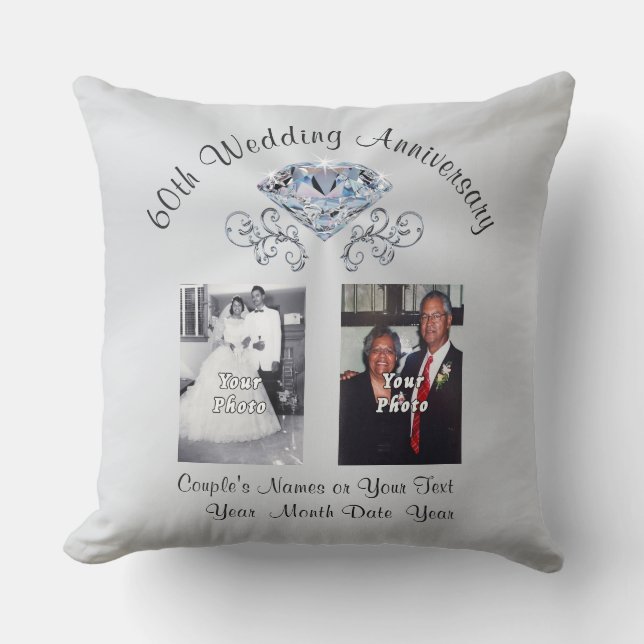 Coussin Diamant et vos soixantième présents d'anniversaire (Recto)