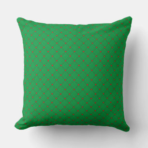 Coussin Diamant Formé Rouge Coeur & Ligne Art