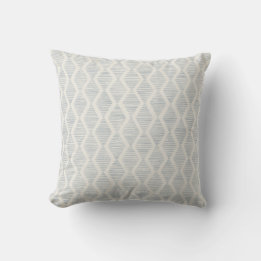 Coussin Diamant Géométrique Bohème Coastal Bleu Poussiéreu