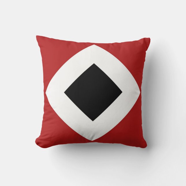 Coussin Diamant noir, frontière blanche audacieuse sur le (Recto)