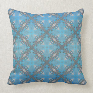 Coussin Diamants bleus, noirs et blancs avec vagues