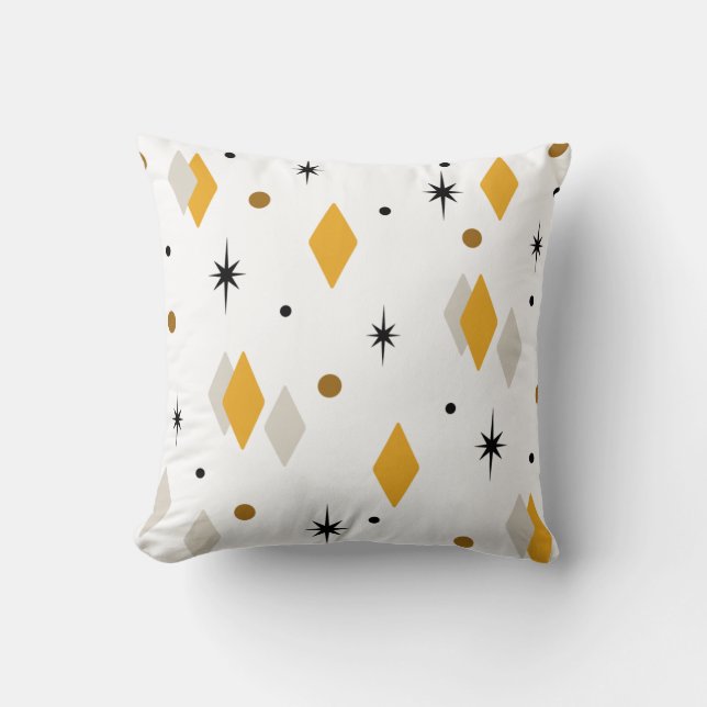 Coussin Diamants de l'âge de l'espace orange blanc (Recto)