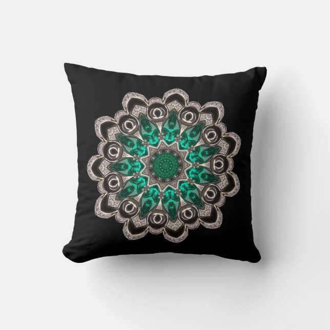 Coussin Diamants et émeraudes Kaleidoscope (Recto)