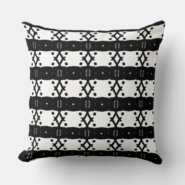 Coussin Diamants et points noirs blancs (Recto)