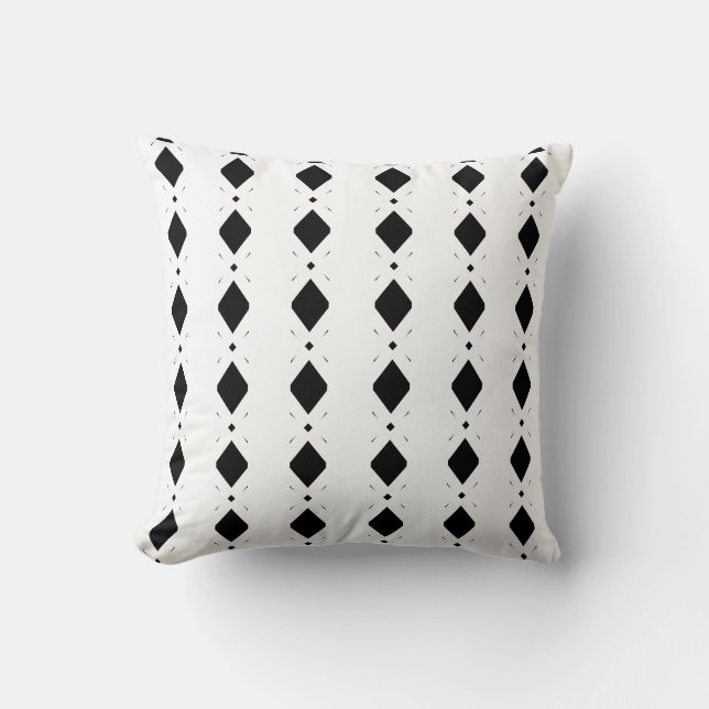 Coussin Diamants noirs en blanc (Recto)