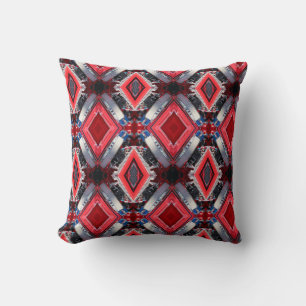 Coussin Diamants rouges abstraits