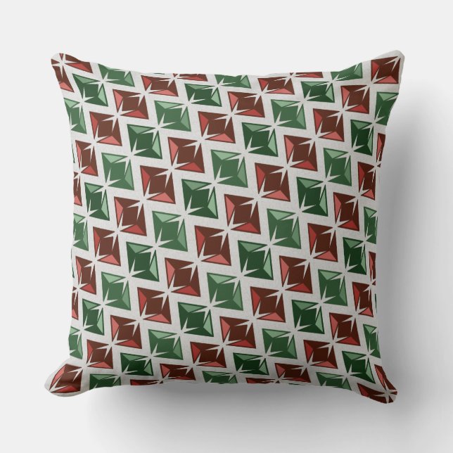 Coussin DIAMONDES vert rouge (Recto)