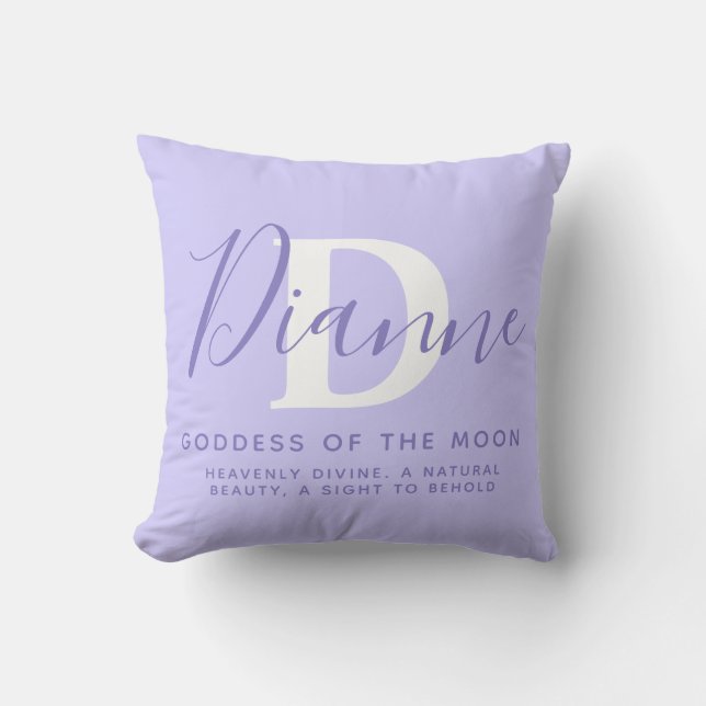 Coussin Dianne text blue violet name signifiant  (Recto)