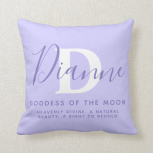 Coussin Dianne text blue violet name signifiant 