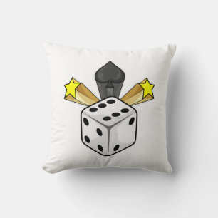 Coussin Dice au Poker avec pique et étoiles