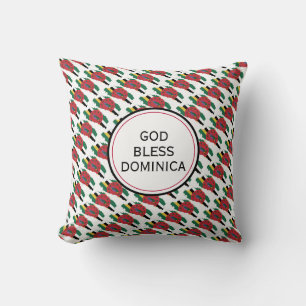Coussin DIEU BÉNISSE DOMINICA Inspiré Drapeau dominicain