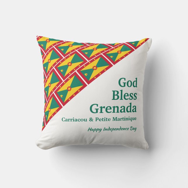 Coussin DIEU BÉNISSE GRENADA Écriture Personnalisée (Recto)