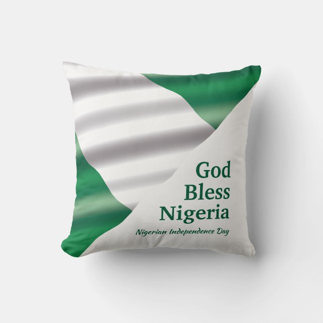Coussin DIEU BÉNISSE NIGERIA Écriture personnalisée (Recto)