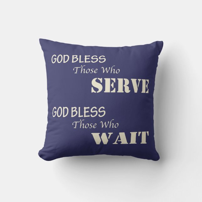 Coussin Dieu bénissent ceux qui servent et ceux qui (Recto)
