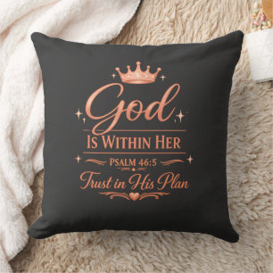 Coussin Dieu est au milieu d'elle T-shirt chrétien (Psaume