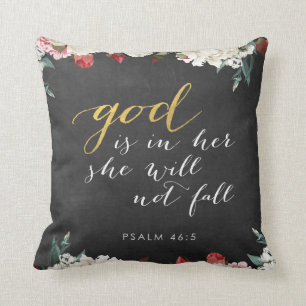Coussin Dieu est dans elle, le psaume 46 5 - carreau de