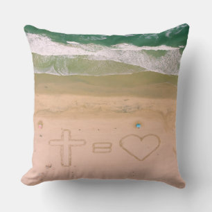 Coussin Dieu est l'AMOUR, Jésus est l'Amour, la croix de l