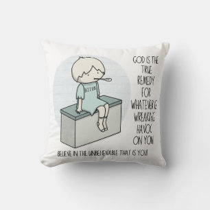 Coussin Dieu est le Remède