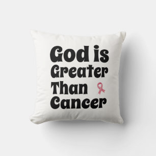 Coussin Dieu est plus grand que le cancer - Foi inspirante