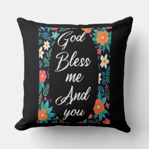 Coussin Dieu me bénisse et toi