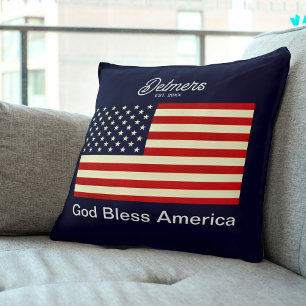 Coussin Dieu personnalisé Béni Amérique Drapeau Jeu d'orei