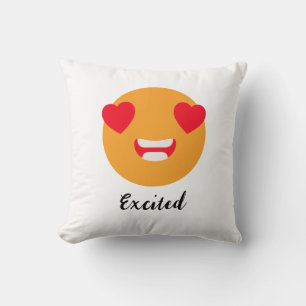 Coussin Diffuser des sourires le jour de l'Emoji : Excité 