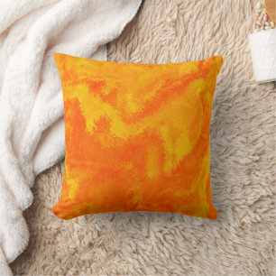 Coussin Diffusion Abstraite orange jaune