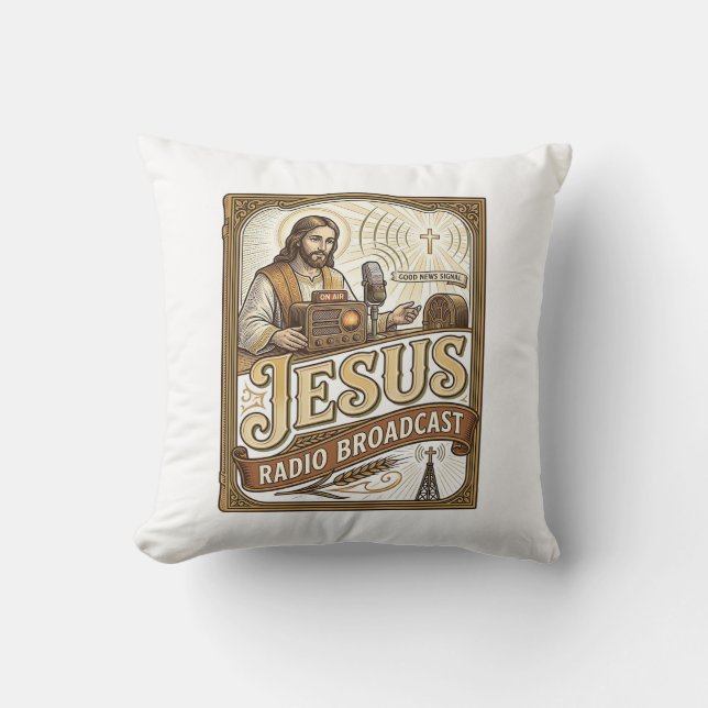 Coussin Diffusion Radio Jésus Diffusion Radio Jésus Christ (Recto)