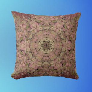 Coussin Digital Mandala rouge jaune et Brown