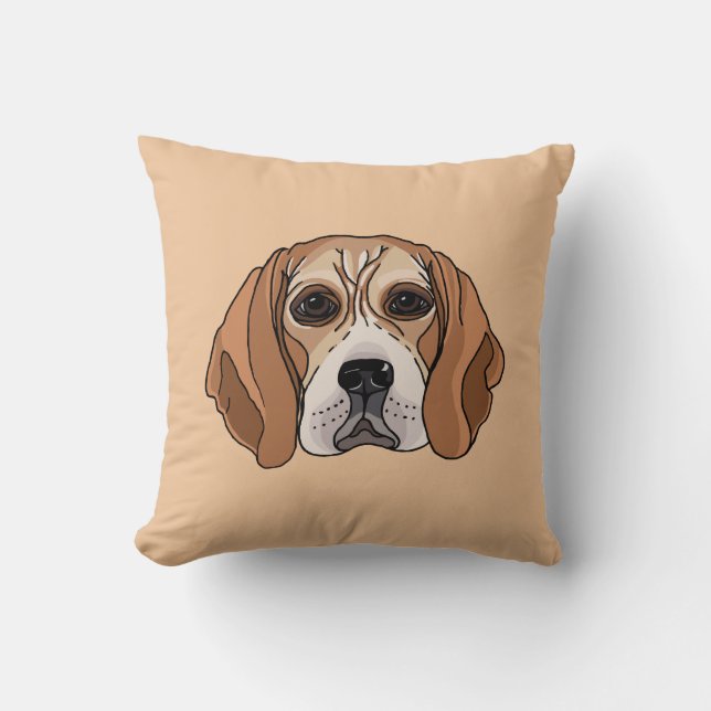 Coussin d'illustration de chien de beagle (Recto)