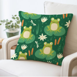 Coussin d'illustration de grenouille mignonne et l