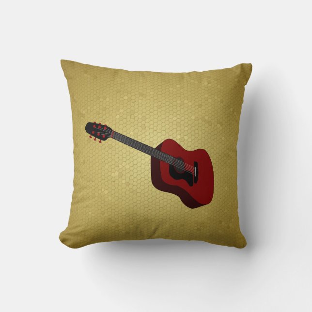 Coussin d'illustration de guitare (Recto)