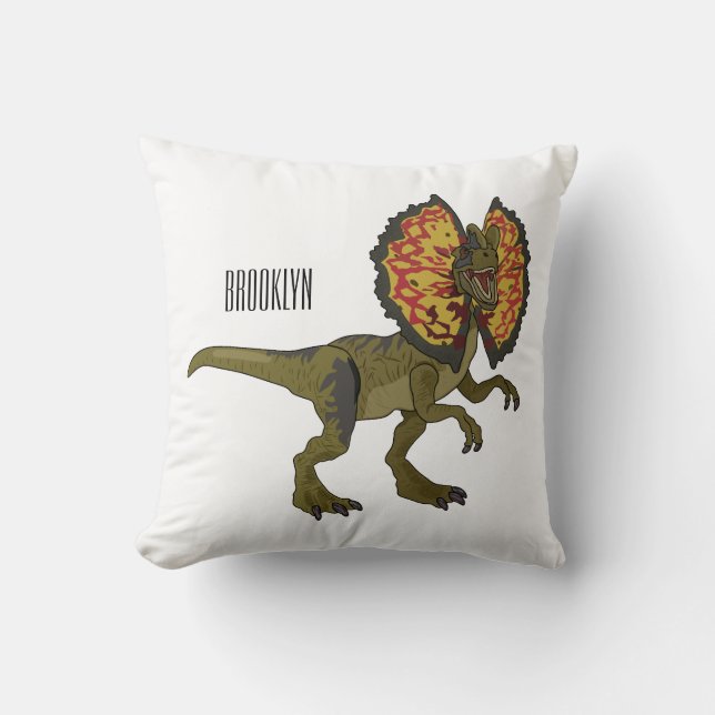 Coussin Dilophosaurus dessin animé (Recto)