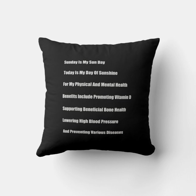 Coussin Dimanche Est Mon Jour De Soleil (Verso)