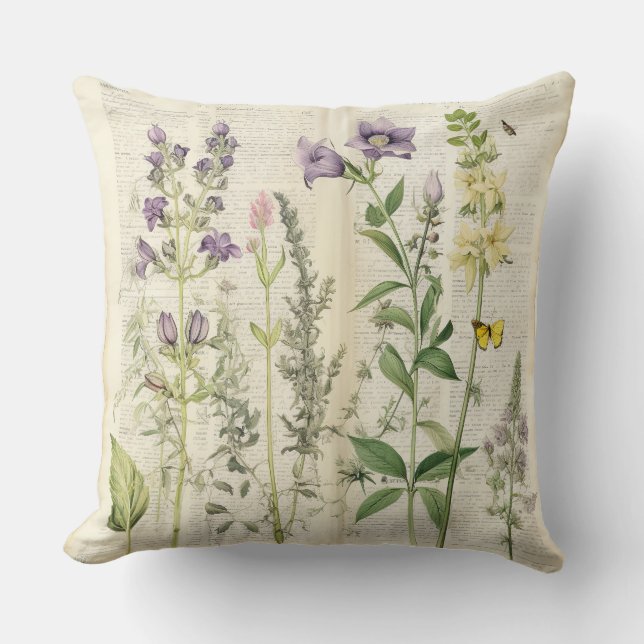 Coussin d'impression florale vintage (Recto)