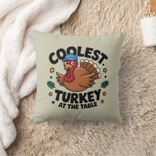 Coussin Dinde la plus cool à la table du dîner de Thanksgi